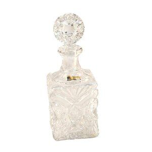 24% Lead Crystal Decanter With Stopper Made In West Germany Square Bottle